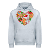 Heather Grey love Christmas  heart Urban Hoodie - CowhideDigitalArt