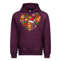 Mauve Wine love Christmas  heart Urban Hoodie - CowhideDigitalArt
