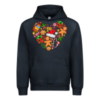 Navy love Christmas  heart Urban Hoodie - CowhideDigitalArt