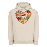 Pigment French Oak love Christmas  heart Urban Hoodie - CowhideDigitalArt