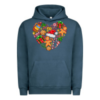 Pigment Midnight Navy love Christmas  heart Urban Hoodie - CowhideDigitalArt