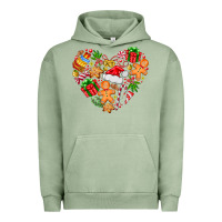 Pigment Oil Green love Christmas  heart Urban Hoodie - CowhideDigitalArt
