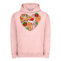 Pigment Salmon love Christmas  heart Urban Hoodie - CowhideDigitalArt
