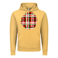 Vintage Mustard Christmas Tartan Patch Vintage Hoodie - BundleAndBundleShop