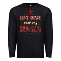 Black Hot mess express mama Mother's Day Premium Sweatshirt - FaDigitalArtStudio