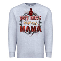 Heather Grey Hot mess express mama Mother's Day Premium Sweatshirt - FaDigitalArtStudio