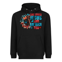 Black She love Jesus and America too Heavyweight Hoodie - FaDigitalArtStudio