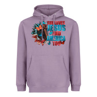 Lavender She love Jesus and America too Heavyweight Hoodie - FaDigitalArtStudio