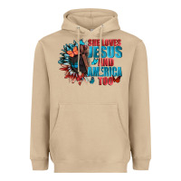Mushroom She love Jesus and America too Heavyweight Hoodie - FaDigitalArtStudio