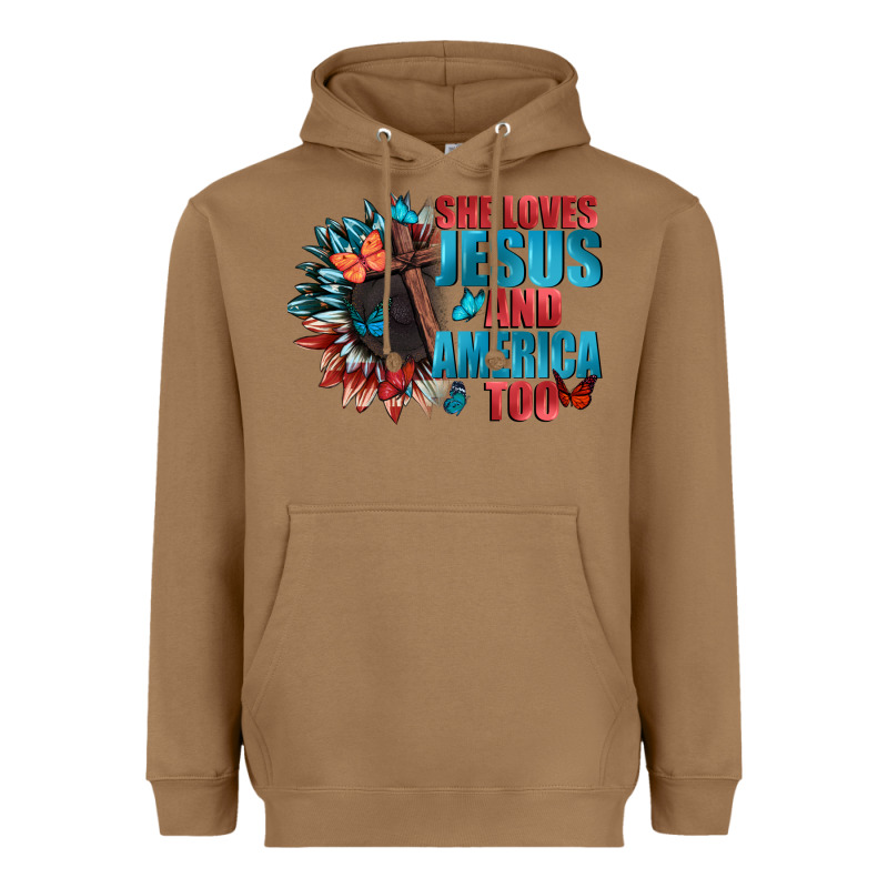 She Love Jesus And America Too Heavyweight Hoodie by FaDigitalArtStudio | Teevron