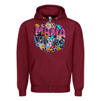 Burgundy Mama vibes Mother's Day Zipper Hoodie - CowGirlArtShop