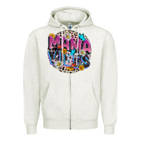 Oatmeal Heather Mama vibes Mother's Day Zipper Hoodie - CowGirlArtShop