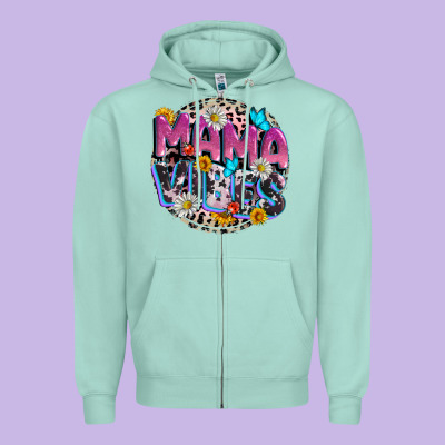 Mama Vibes Mother's Day Zipper Hoodie Designed By Cowgirlartshop