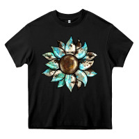 Black sunflower Heavy Core Tee - BarkalooDesign