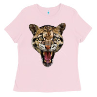 Bubblegum Pink ocelot head Ladies Tee - LillyAllenDesigns