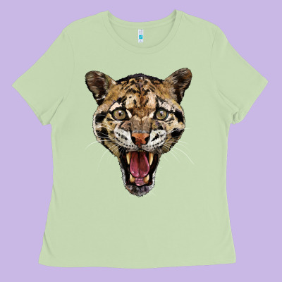 Ocelot Head Ladies Tee Designed By Lillyallendesigns