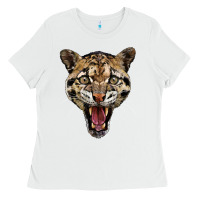 White ocelot head Ladies Tee - LillyAllenDesigns