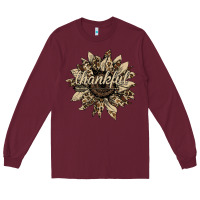 Burgundy Thankful Sunflower Long Sleeve Tee - Bettercallsaul
