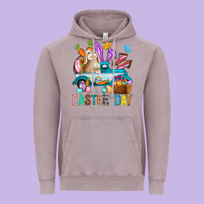 Easter Day With Truck Vintage Hoodie Designed By Bundleandbundleshop