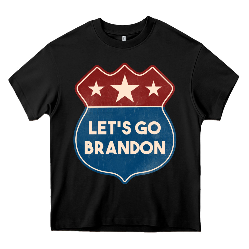 Let's Go Brandon Shield Patch Heavy Core Tee by Jasminsmagicworld | Teevron