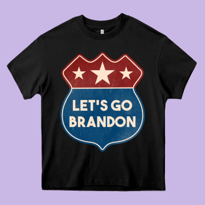 Let's Go Brandon Shield Patch Heavy Core Tee Designed By Jasminsmagicworld