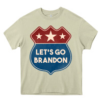 Mossy Let's Go Brandon Shield Patch Heavy Core Tee - Jasminsmagicworld
