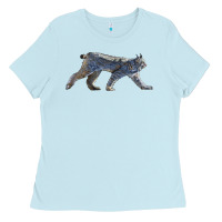 Baby Blue canada lynx Ladies Tee - LillyAllenDesigns