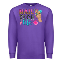Purple nail tech life bbs Premium Sweatshirt - BundleAndBundleShop