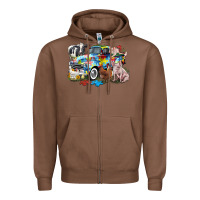 Chestnut Autism truck with farm animals Zipper Hoodie - CowGirlArtShop