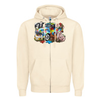 Sandshell Autism truck with farm animals Zipper Hoodie - CowGirlArtShop