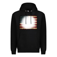 Black American Flag Bleach Effect Premium Hoodie - CowCowDesign