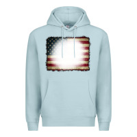 Blue Mist American Flag Bleach Effect Premium Hoodie - CowCowDesign
