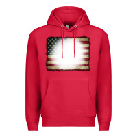 Cardinal American Flag Bleach Effect Premium Hoodie - CowCowDesign