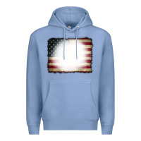 Colony Blue American Flag Bleach Effect Premium Hoodie - CowCowDesign