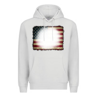 Dove Grey American Flag Bleach Effect Premium Hoodie - CowCowDesign