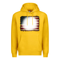 Lemon American Flag Bleach Effect Premium Hoodie - CowCowDesign