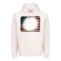 Pale Pink American Flag Bleach Effect Premium Hoodie - CowCowDesign