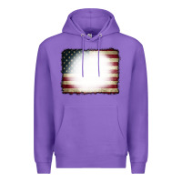 Purple American Flag Bleach Effect Premium Hoodie - CowCowDesign