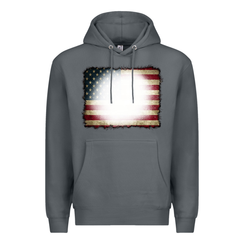 American Flag Bleach Effect Premium Hoodie by CowCowDesign | Teevron