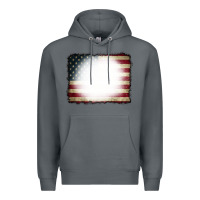 Rock American Flag Bleach Effect Premium Hoodie - CowCowDesign