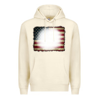 Sandshell American Flag Bleach Effect Premium Hoodie - CowCowDesign