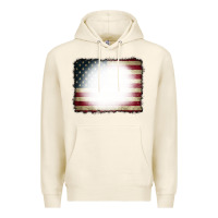 Tofu American Flag Bleach Effect Premium Hoodie - CowCowDesign