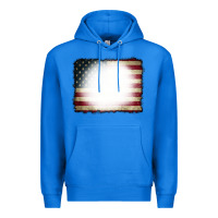 True Royal American Flag Bleach Effect Premium Hoodie - CowCowDesign