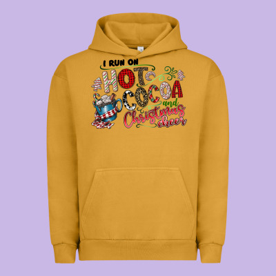 I Run Hot Cocoa And Christmas Cheer Urban Hoodie Designed By Cowhidedigitalart