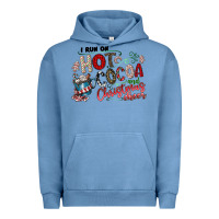 Pigment Pebble Blue I Run Hot Cocoa And Christmas Cheer Urban Hoodie - CowhideDigitalArt