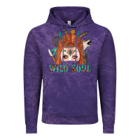 Cloud Purple Western İndian Wild Soul With Braid Hair Woman Vintage Hoodie - BundleAndBundleShop