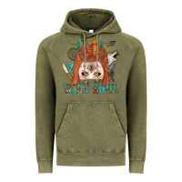 Vintage Olive Western İndian Wild Soul With Braid Hair Woman Vintage Hoodie - BundleAndBundleShop