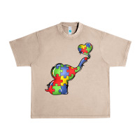 French Oak autism awareness elephant Urban Heavy Tee - LillyAllenDesigns