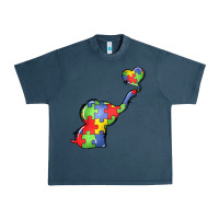 Midnight Navy autism awareness elephant Urban Heavy Tee - LillyAllenDesigns