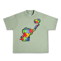 Oil Green autism awareness elephant Urban Heavy Tee - LillyAllenDesigns